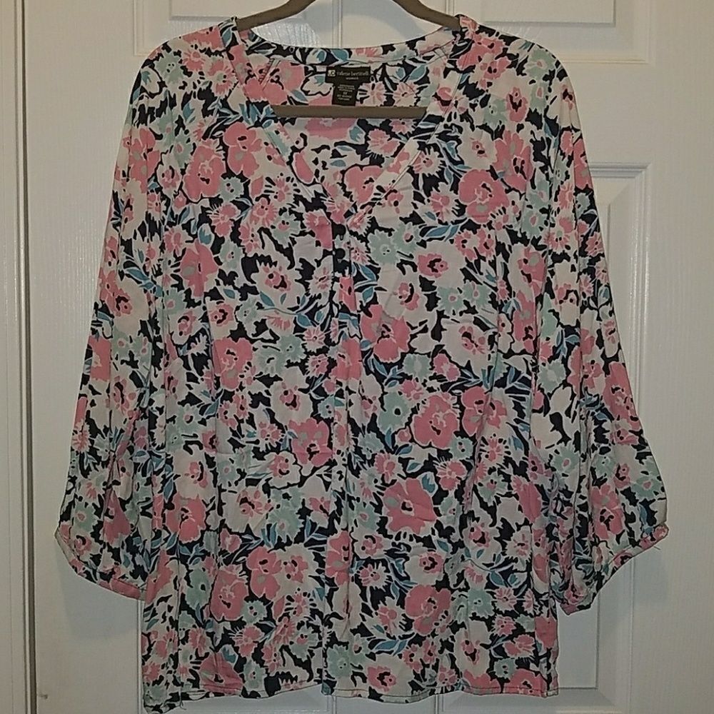 Valerie Bertinelli floral print top Sz 1X NWOT